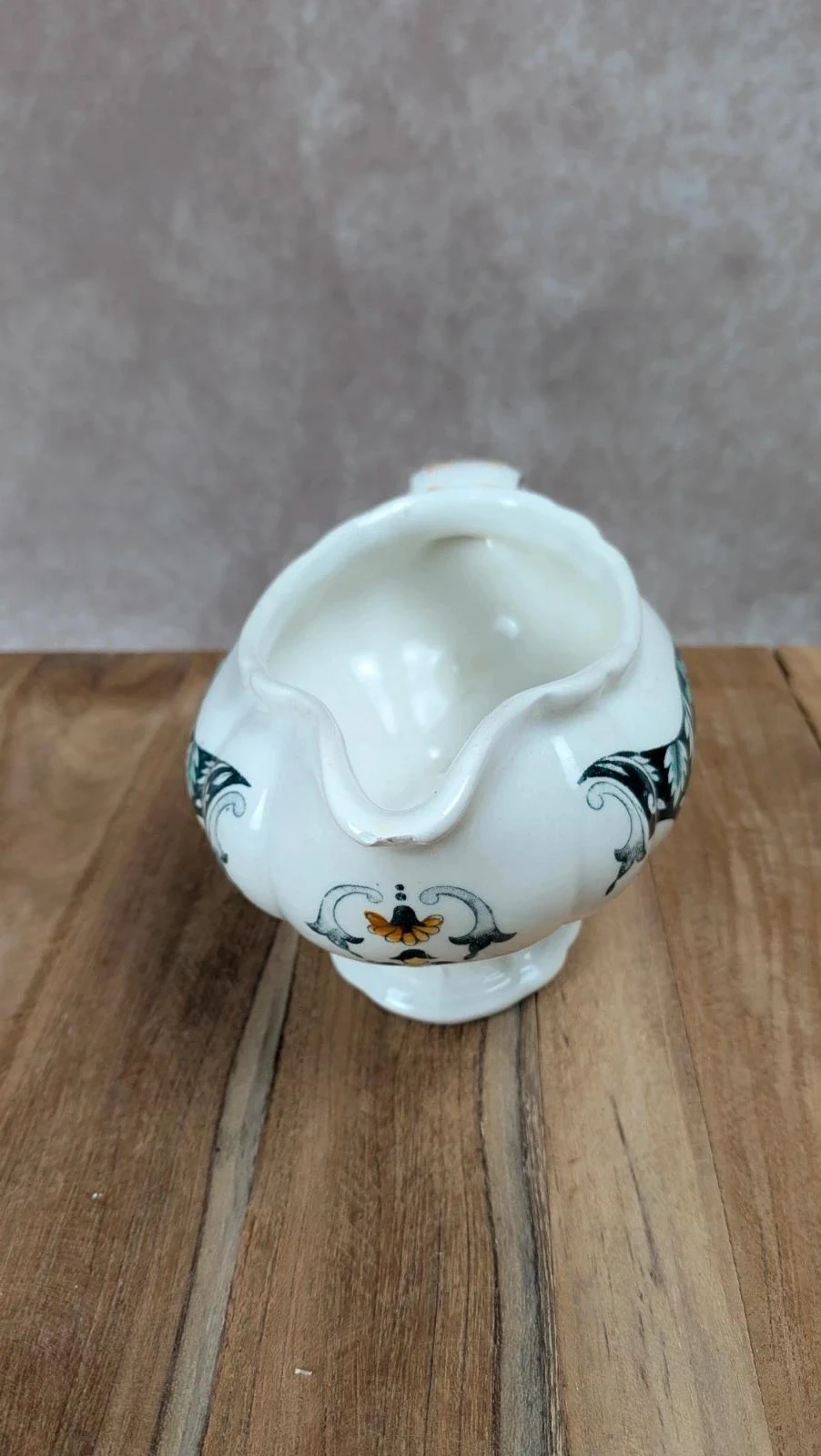Longchamp vintage floral decorated sauce boat + saucer – photo 6